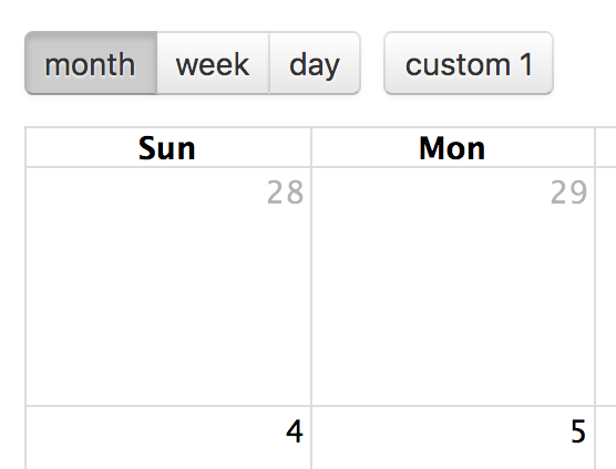 Screenshot: Custom buttons and a footer