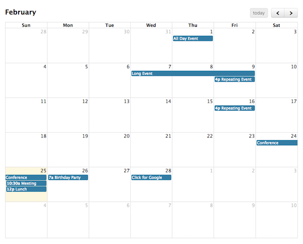 Screenshot: Month View
